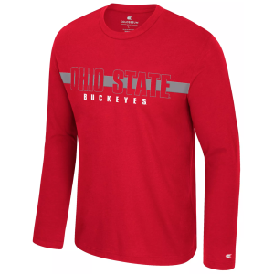 Colosseum Men's Ohio State Buckeyes Red Bar Long Sleeve T-Shirt, Small