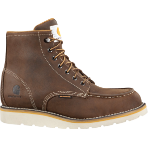 Carhartt Men's Moc Toe Wedge 6'' Waterproof Steel Toe Work Boots, Size 8, Brown