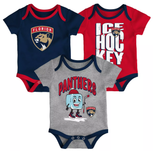 NHL Infant Florida Panthers Multicolor 3-Piece Creeper Header Set, Boys', 0-3M, Multi