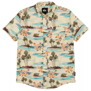 Quiksilver Boys' Scenic Classic Short Sleeve Shirt, Small, Pale Yellow