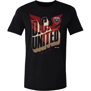 500 LEVEL Adult D.C. United Black Wave Bold T-Shirt, Men's, Small