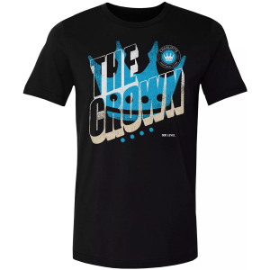 500 LEVEL Adult Charlotte FC Black Wave Bold T-Shirt, Men's, Small