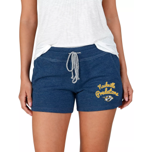 Concepts Sport Women's Nashville Predators Navy Terry Shorts, Small, Blue