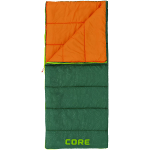 CORE Warm Weather Youth Rectangular Sleeping Bag, Green