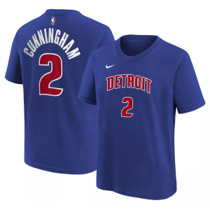 Nike Youth Detroit Pistons Cade Cunningham #2 Blue T-Shirt, Small