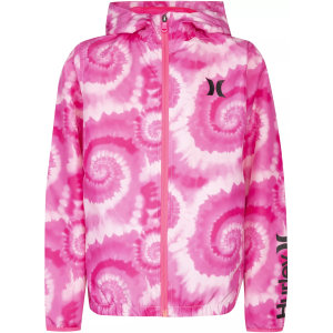 Hurley Boys' Core Printed Windbreaker Jacket, Girls', Small, Hyper Pink