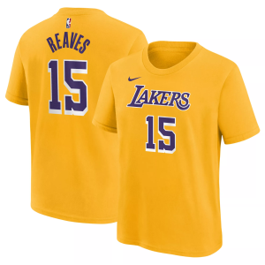 Nike Youth Los Angeles Lakers Austin Reaves #15 T-Shirt, Small, Yellow
