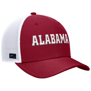 Nike Adult Alabama Crimson Tide Team Crimson Rise Gameday Trucker Adjustable Hat, Men's, Medium/Large, Red