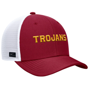 Nike Adult USC Trojans Team Crimson Rise Gameday Trucker Adjustable Hat, Men's, Medium/Large, Red