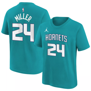 NBA Youth Charlotte Hornets Brandon Miller #24 Teal T-Shirt, Large, Blue