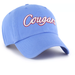 '47 Adult Houston Cougars Valor Houston Blue Script Cleanup Adjustable Hat, Men's, Purple