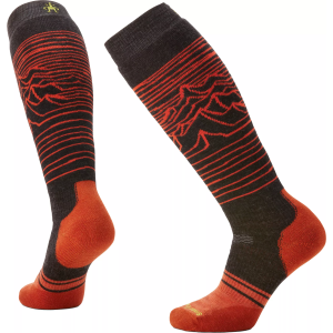 Smartwool Snowboard Full Cushion Iguchi Pattern Over The Calf Socks, Men's, Large, Charcoal