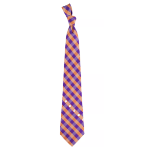 Eagles Wings Clemson Tigers Check Necktie, Men's, Team