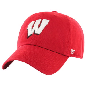'47 Men's Wisconsin Badgers Clean Up Red Adjustable Hat, Team