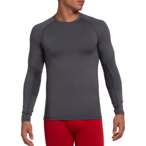 DSG Men's Compression Long Sleeve Shirt, XXXL, Dark Heather Grey