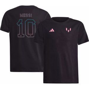adidas Youth Miami Messi LM #10 Black Name and Number T-Shirt, XL