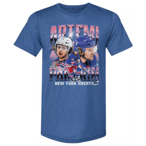 500 Level Adult New York Rangers Artemi Panarin #10 Vintage Graphic Royal T-Shirt, Men's, Small, Blue