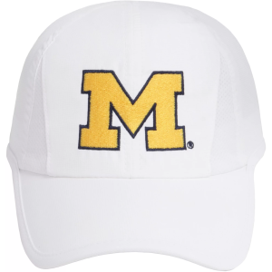 Ponyflo Women's Michigan Wolverines White Ponytail Active Adjustable Hat
