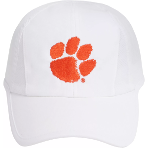 Ponyflo Women's Clemson Tigers White Ponytail Active Adjustable Hat