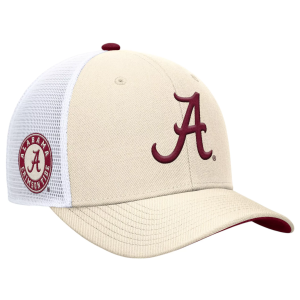 Nike Adult Alabama Crimson Tide Natural Dri-FIT Rise Adjustable Trucker Hat, Men's, Medium/Large, Tan