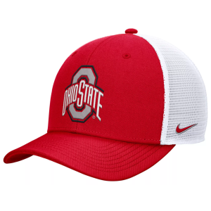 Nike Men's Ohio State Buckeyes Red Rise Adjustable Trucker Hat, Medium/Large