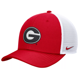 Nike Men's Georgia Bulldogs Red Rise Adjustable Trucker Hat, Medium/Large