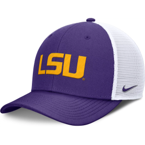 Nike Men's LSU Tigers Purple Rise Adjustable Trucker Hat, Medium/Large