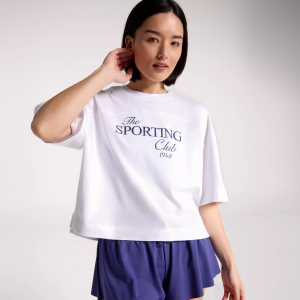 DSG Women's Heavyweight Cotton Graphic Tee, XS, Sporting Club White