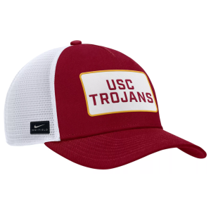 Nike Adult USC Trojans Team Crimson Game Day Trucker Adjustable Hat, Men's, Medium/Large, Red