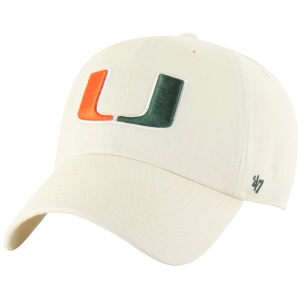 '47 Adult Miami (FL) Hurricanes Natural TC Fashion Logo Clean Up Adjustable Hat, Men's, Tan