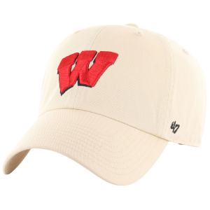 '47 Adult Wisconsin Badgers Natural TC Fashion Logo Clean Up Adjustable Hat, Men's, Tan