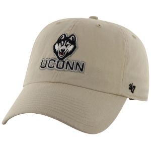 '47 Adult Connecticut Huskies Natural TC Fashion Logo Clean Up Adjustable Hat, Men's, Tan
