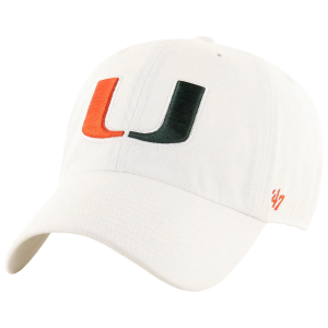 '47 Adult Miami Hurricanes White Clean Up Adjustable Hat, Men's
