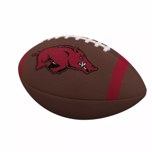 Logo Brands Arkansas Razorbacks Team Stripe Composite Football, Red