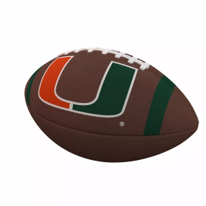 Logo Brands Miami Hurricanes Team Stripe Composite Football, Green