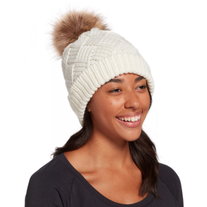 Northeast Outfitters Northeast Outfitters Women's Cozy Diamond Weave Fur Pom Beanie, Whisper White - $29.99 at DICK'S Sporting Goods