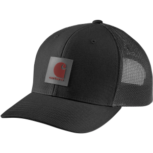 Carhartt Men's Rugged Flex Twill Mesh Back Logo Patch Cap, Black
