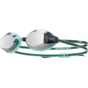 TYR Women's Blackops 140 EV Mirrored Swim Goggles, Gold/Mint/White