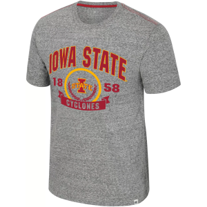 Colosseum Men's Iowa State Cyclones Heather Grey Pop Pop Short Sleeve T-Shirt, XL, Gray