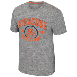 Colosseum Men's Syracuse Orange Heather Grey Pop Pop Short Sleeve T-Shirt, Small, Gray