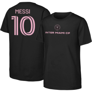 MLS Youth Inter Miami CF Lionel Messi #10 Black T-Shirt, XL