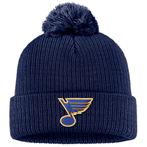 NHL Adult St. Louis Blues 2024 Core Navy Pom Beanie, Men's, Blue
