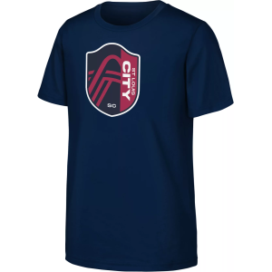 MLS Youth St. Louis City SC Logo Navy T-Shirt, Large, Blue