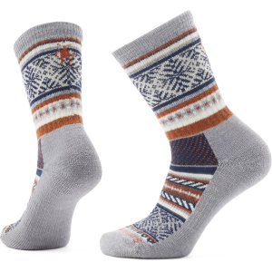 Smartwool Women's Everyday Fair Isle Sweater Light Cushion Crew Socks, Small, Light Gray