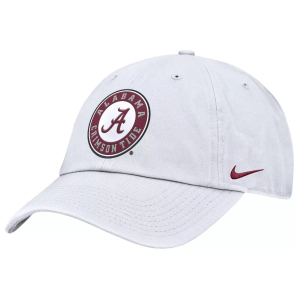 Nike Adult Alabama Crimson Tide White Primetime Club Adjustable Hat, Men's, Medium/Large