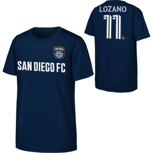MLS Youth San Diego FC Hirving Lozano #11 Navy T-Shirt, Small, Blue