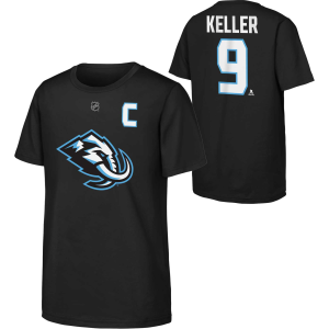 NHL Youth Utah Mammoth Clayton Keller #9 Black T-Shirt, Medium