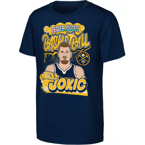 Outerstuff Youth Denver Nuggets Nikola Jokic Navy Baller Short Sleeve T-Shirt, Small, Blue
