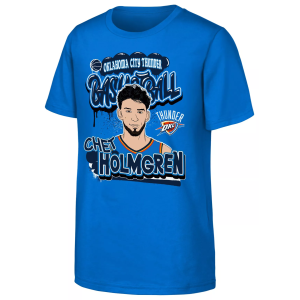 Outerstuff Youth Oklahoma City Thunder Chet Holmgren Blue Baller Short Sleeve T-Shirt, Medium