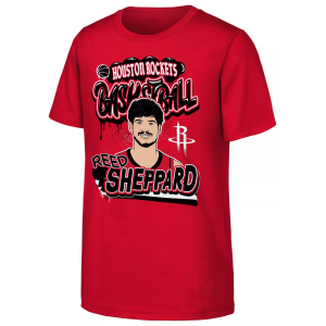 Outerstuff Youth Houston Rockets Reed Sheppard Red Baller Short Sleeve T-Shirt, Medium